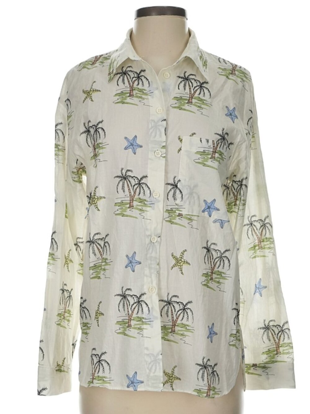 Zara 100% Cotton Palm Tree Shirt